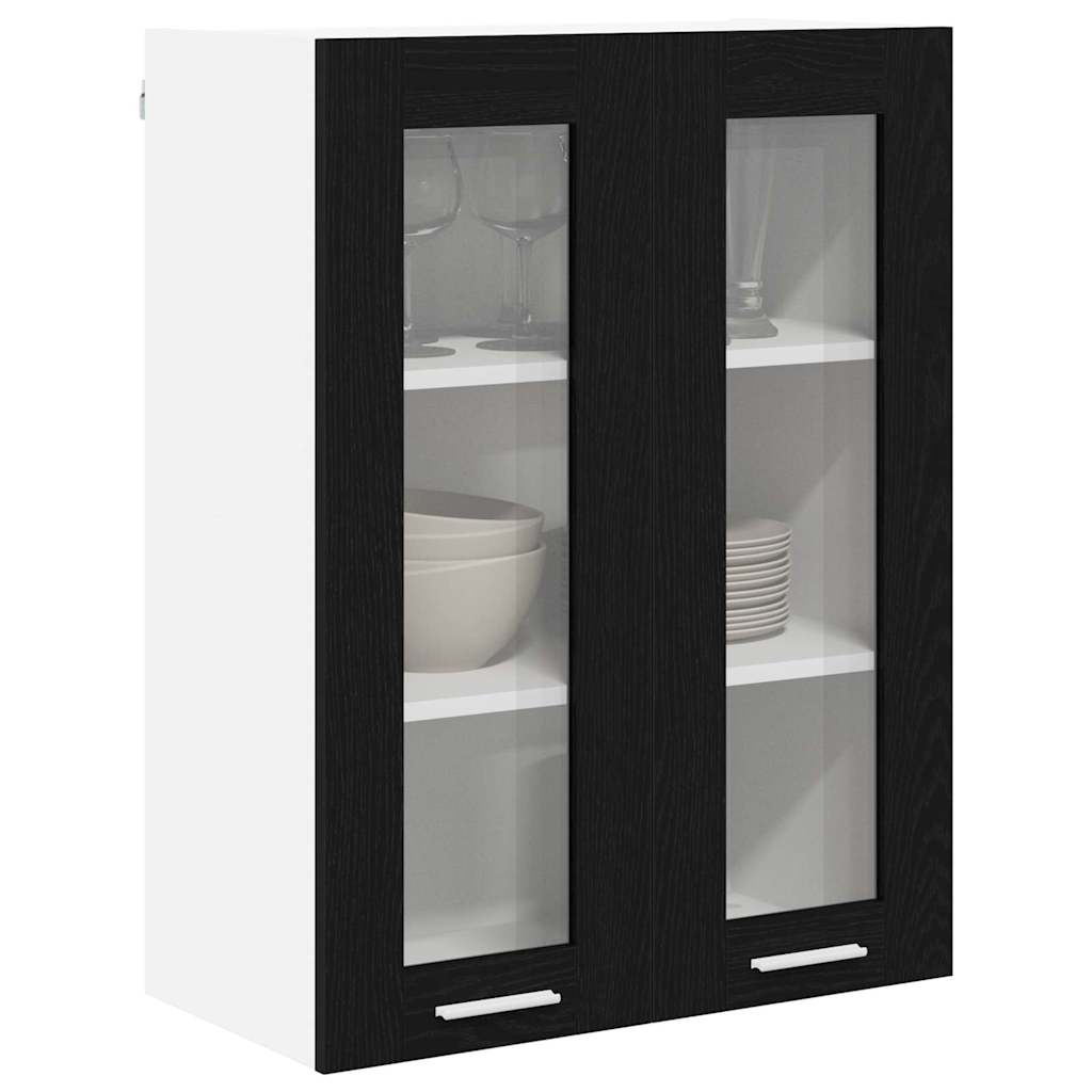 vidaXL Szafka wisząca z przechowywaniem Czarny Dąb 60 x 31 x 80 cm