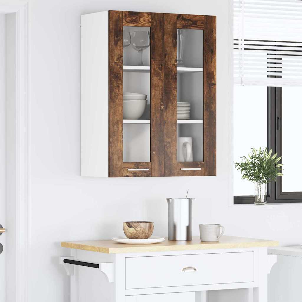 vidaXL Szafka wisząca z przechowywaniem Dąb wędzony 60 x 31 x 80 cm