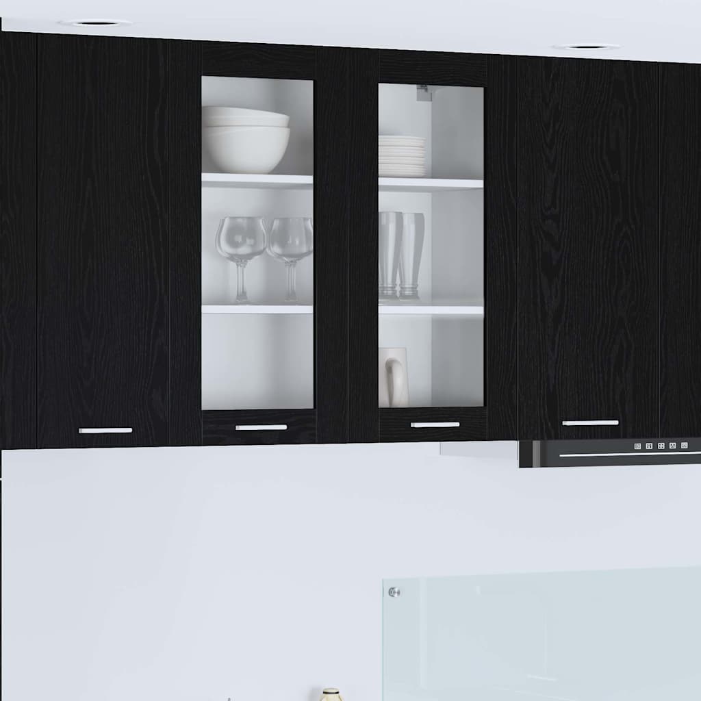 vidaXL Szafka wisząca z przechowywaniem Czarny Dąb 80 x 31 x 80 cm