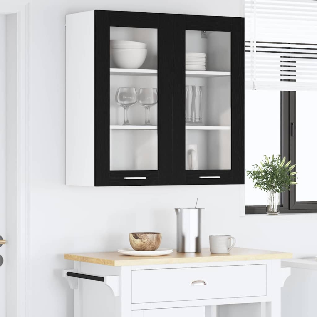 vidaXL Szafka wisząca z przechowywaniem Czarny Dąb 80 x 31 x 80 cm
