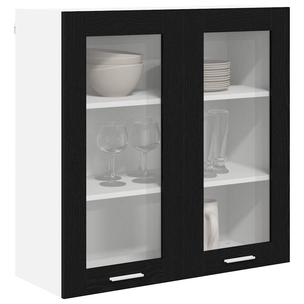 vidaXL Szafka wisząca z przechowywaniem Czarny Dąb 80 x 31 x 80 cm