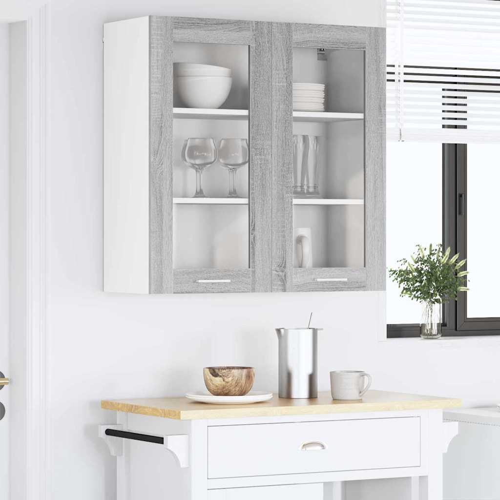 vidaXL Szafka wisząca z przechowywaniem Szary Sonoma 80 x 31 x 80 cm