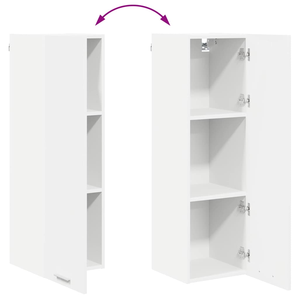 vidaXL Szafka wisząca Biały 30 x 31 x 100 cm Materiał drewnopochodny