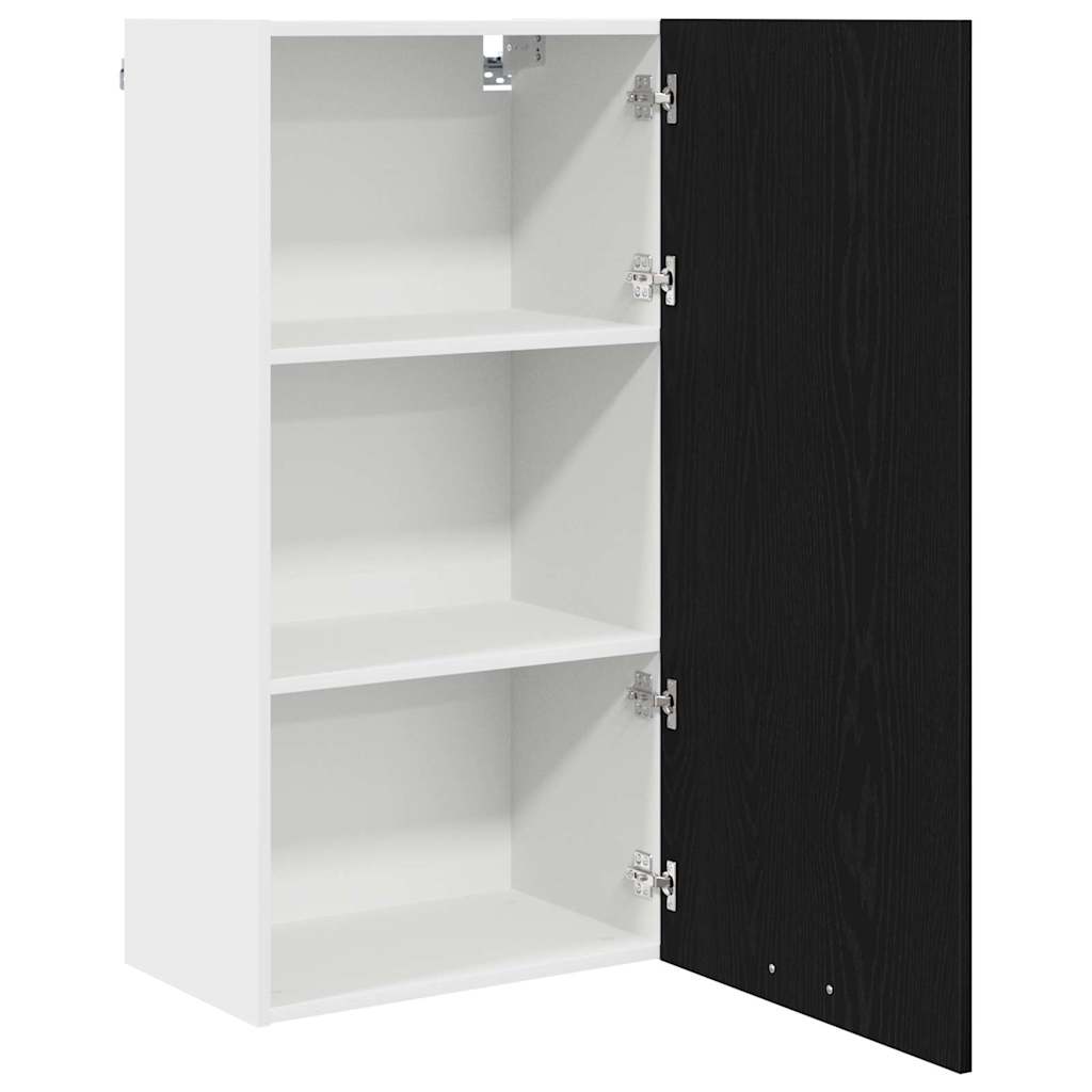 vidaXL Szafka wisząca z drzwiami Czarny Dąb i Biały 50 x 31 x 100 cm