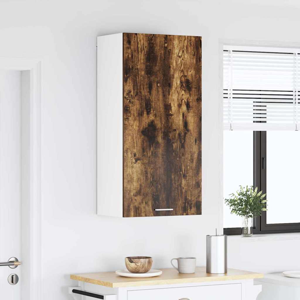 vidaXL Szafka wisząca z drzwiami Wędzony dąb i biały 50 x 31 x 100 cm