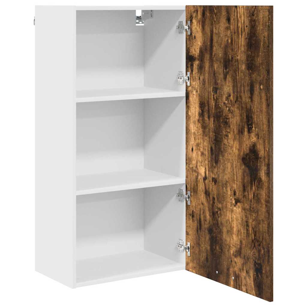 vidaXL Szafka wisząca z drzwiami Wędzony dąb i biały 50 x 31 x 100 cm