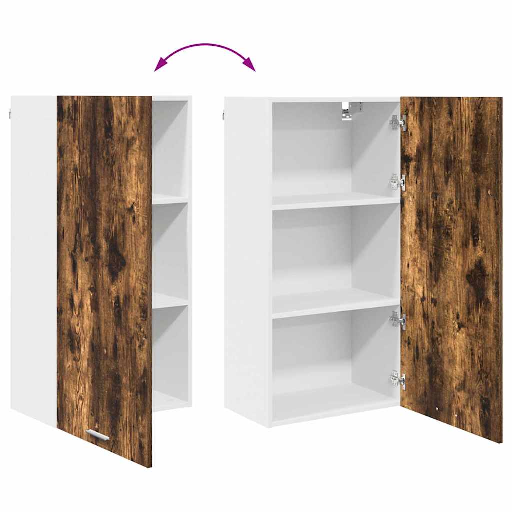 vidaXL Szafka wisząca z drzwiami Wędzony dąb i biały 50 x 31 x 100 cm