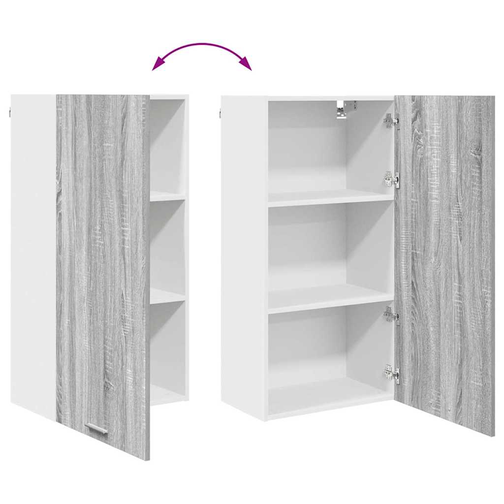 vidaXL Szafka wisząca z drzwiami Szary Sonoma i Biały 50 x 31 x 100 cm