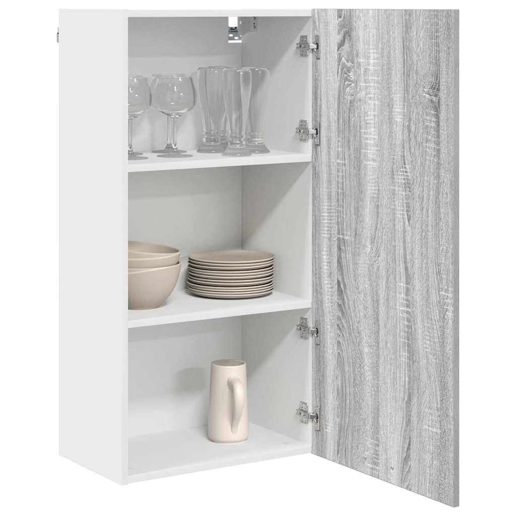 vidaXL Szafka wisząca z drzwiami Szary Sonoma i Biały 50 x 31 x 100 cm