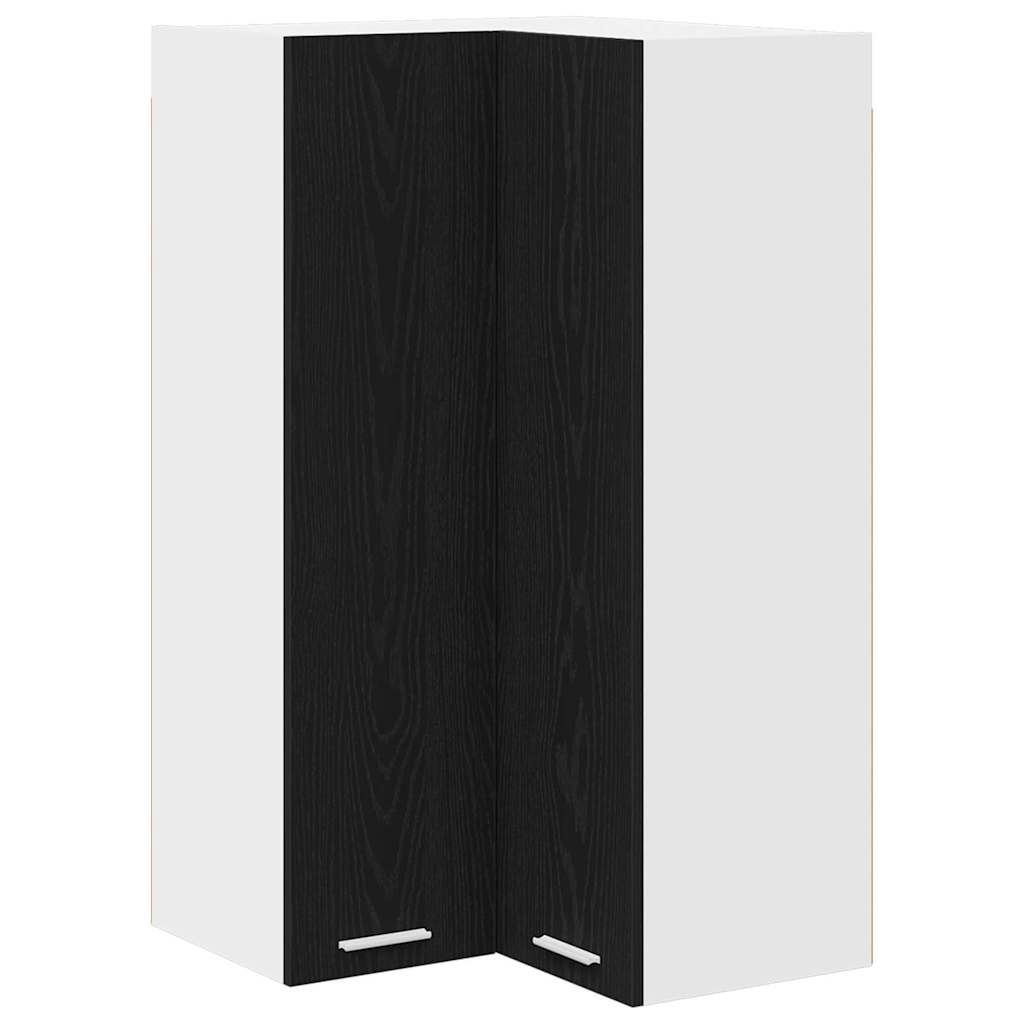 vidaXL Szafka wisząca z drzwiami Czarny Dąb i Biały 57 x 57 x 100 cm