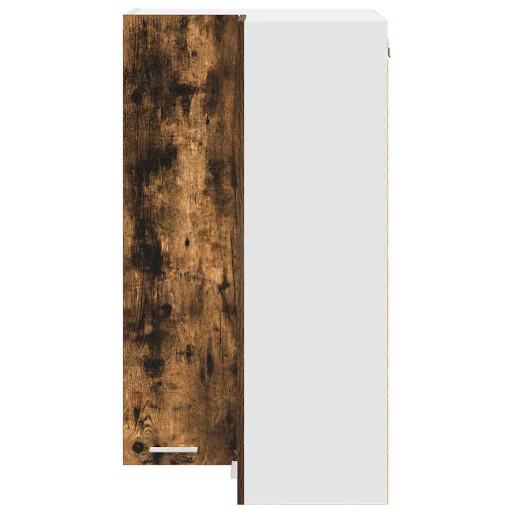 vidaXL Szafka wisząca z drzwiami Wędzony dąb i biały 57 x 57 x 100 cm