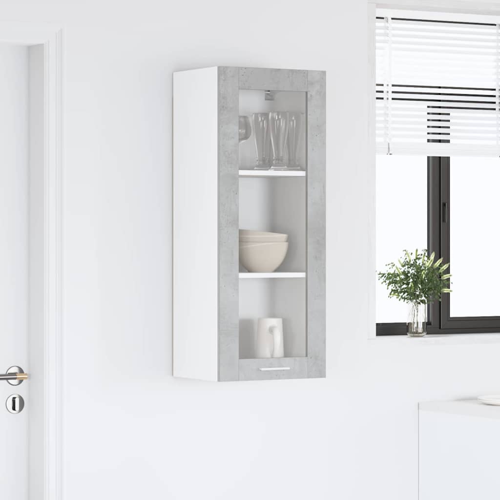 vidaXL Szafka wisząca z drzwiami Betonowy szary 40 x 31 x 100 cm