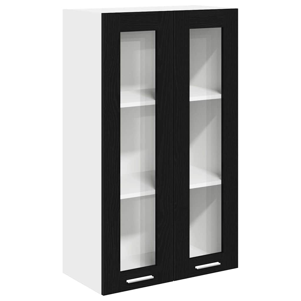 vidaXL Szafka wisząca z drzwiami Riga Czarny Dąb 60 x 31 x 100 cm