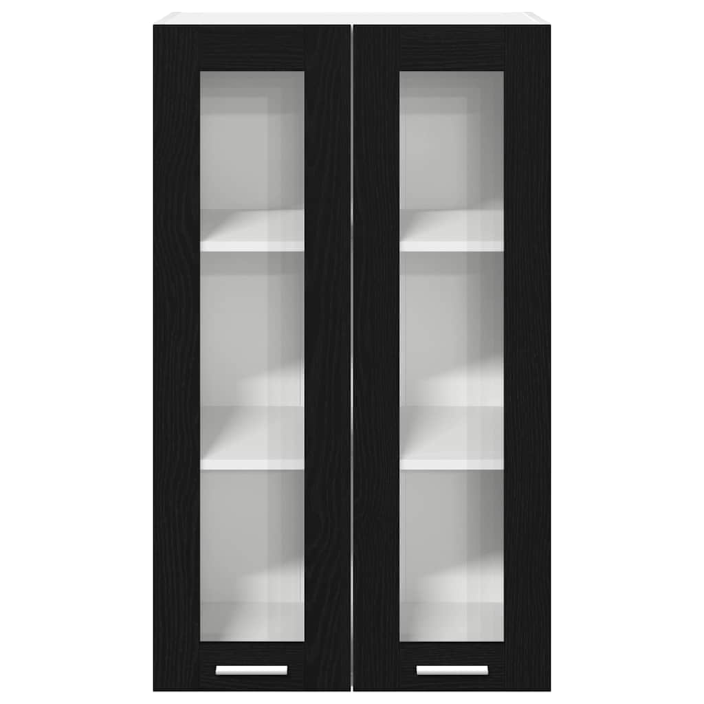 vidaXL Szafka wisząca z drzwiami Riga Czarny Dąb 60 x 31 x 100 cm