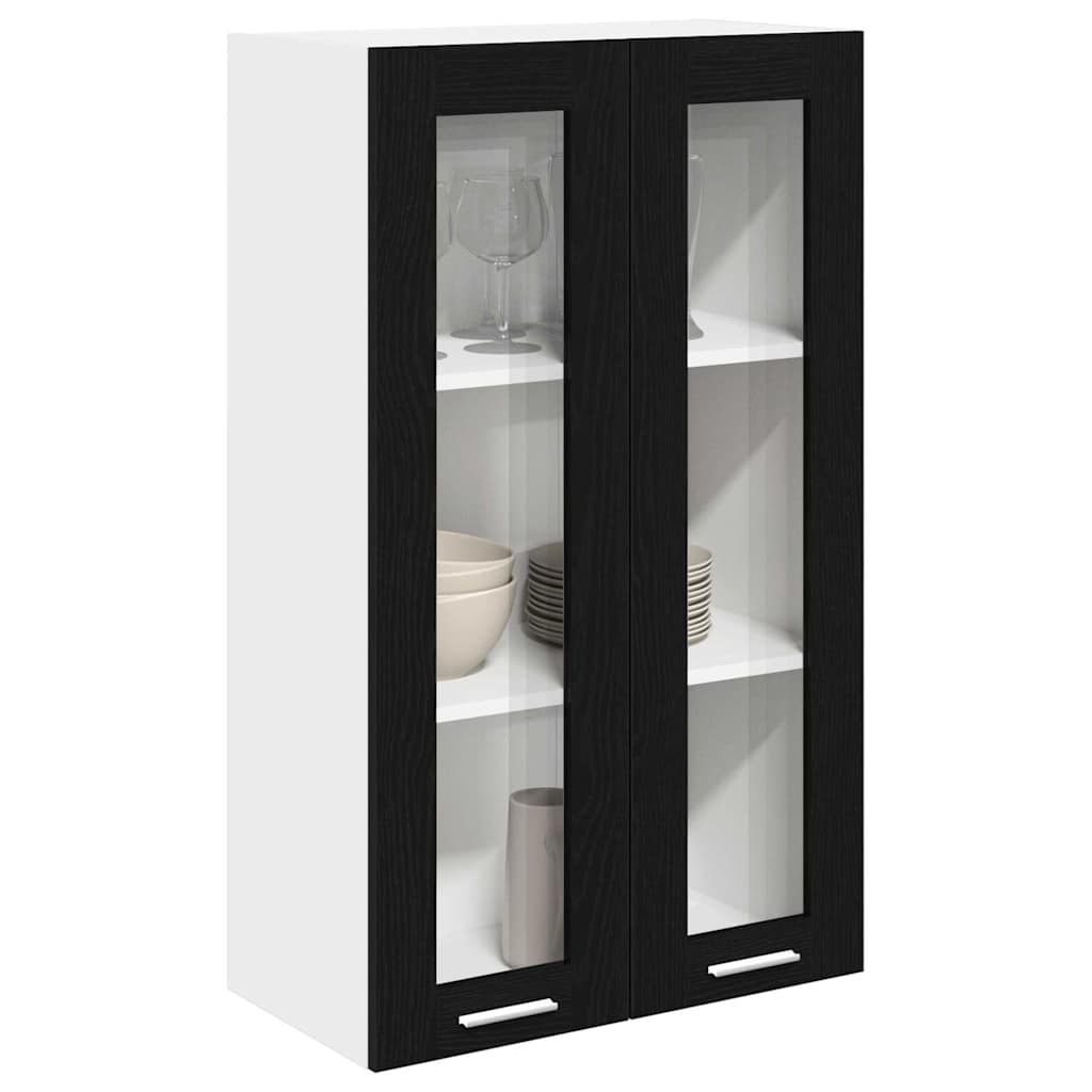 vidaXL Szafka wisząca z drzwiami Riga Czarny Dąb 60 x 31 x 100 cm