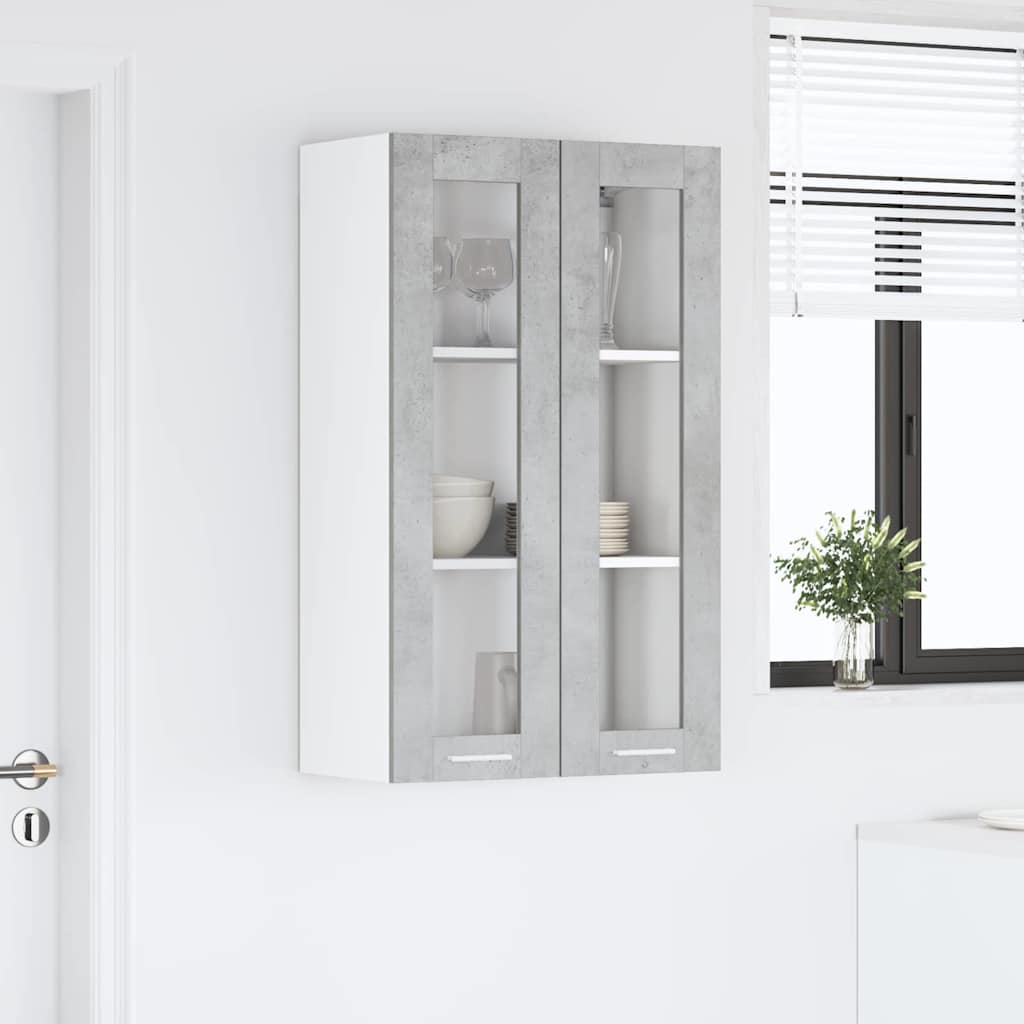 vidaXL Szafka wisząca z drzwiami Betonowy szary 60 x 31 x 100 cm
