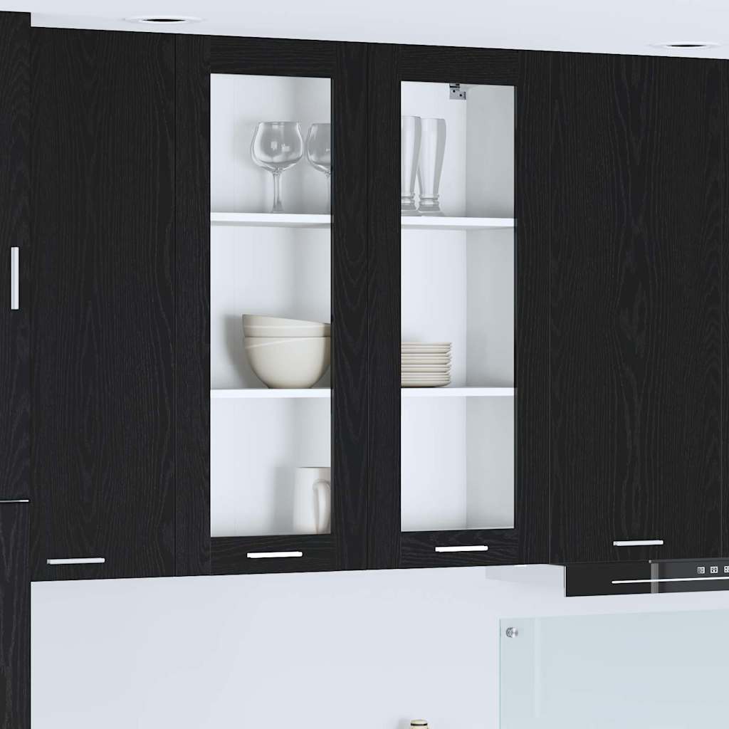 vidaXL Szafka wisząca z przechowywaniem Czarny Dąb 80 x 31 x 100 cm
