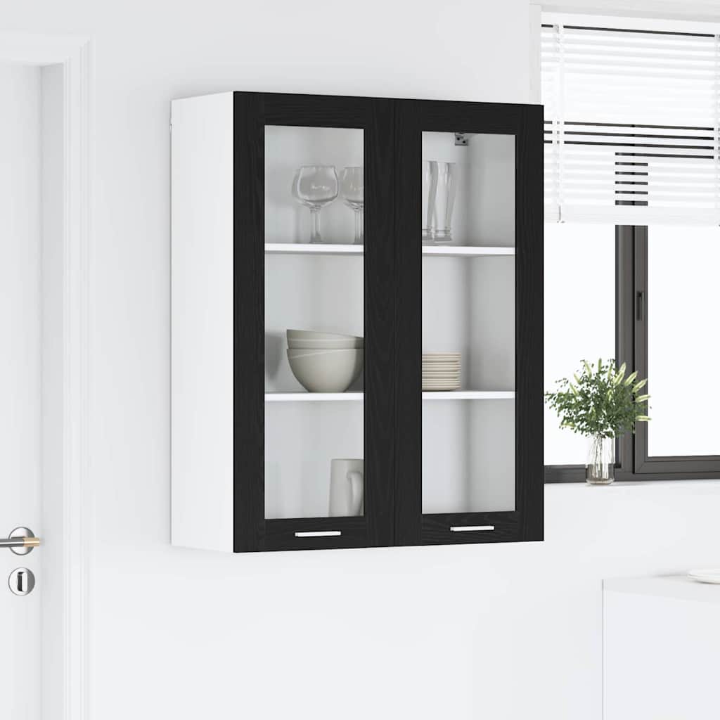 vidaXL Szafka wisząca z przechowywaniem Czarny Dąb 80 x 31 x 100 cm