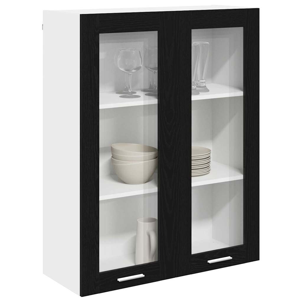 vidaXL Szafka wisząca z przechowywaniem Czarny Dąb 80 x 31 x 100 cm