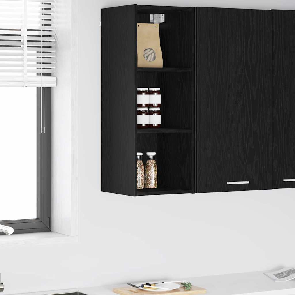 vidaXL Szafka wisząca z przechowywaniem Czarny Dąb 30 x 29,5 x 80 cm