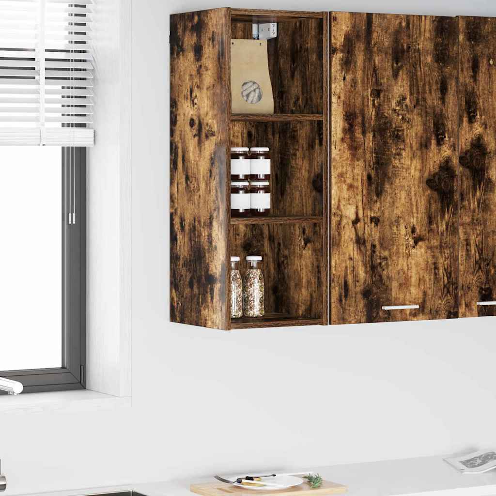 vidaXL Szafka wisząca z przechowywaniem Dąb wędzony 30 x 29,5 x 80 cm