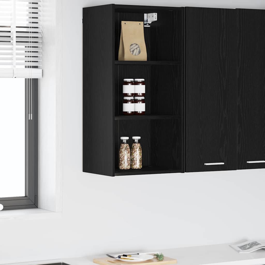 vidaXL Szafka wisząca z przechowywaniem Czarny Dąb 40 x 29,5 x 80 cm