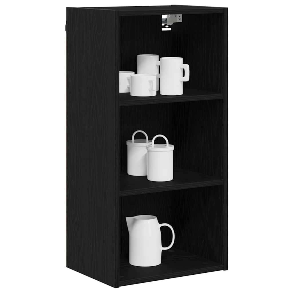 vidaXL Szafka wisząca z przechowywaniem Czarny Dąb 40 x 29,5 x 80 cm