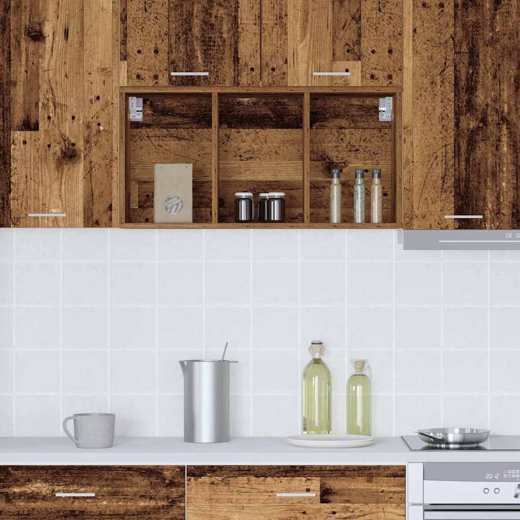vidaXL Szafka wisząca z przechowywaniem Stare drewno 40 x 29,5 x 80 cm