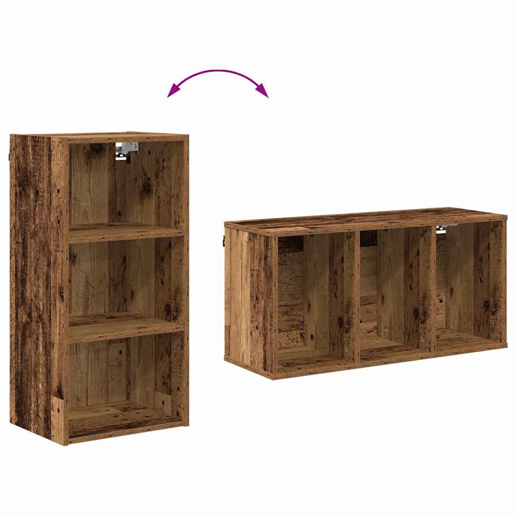 vidaXL Szafka wisząca z przechowywaniem Stare drewno 40 x 29,5 x 80 cm