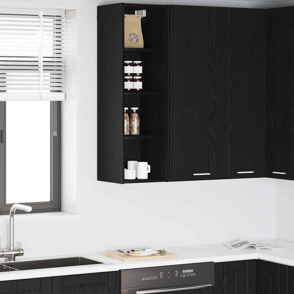 vidaXL Szafka wisząca z przechowywaniem Czarny Dąb 30 x 29,5 x 100 cm