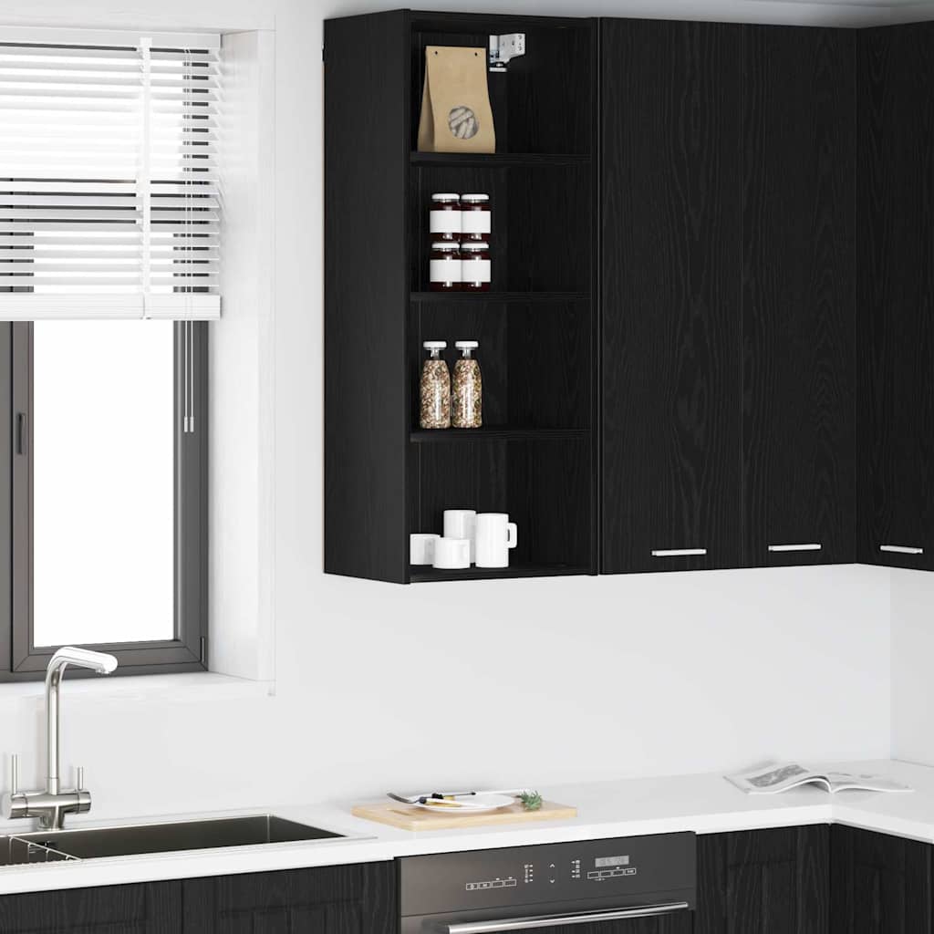vidaXL Szafka wisząca z przechowywaniem Czarny Dąb 40 x 29,5 x 100 cm