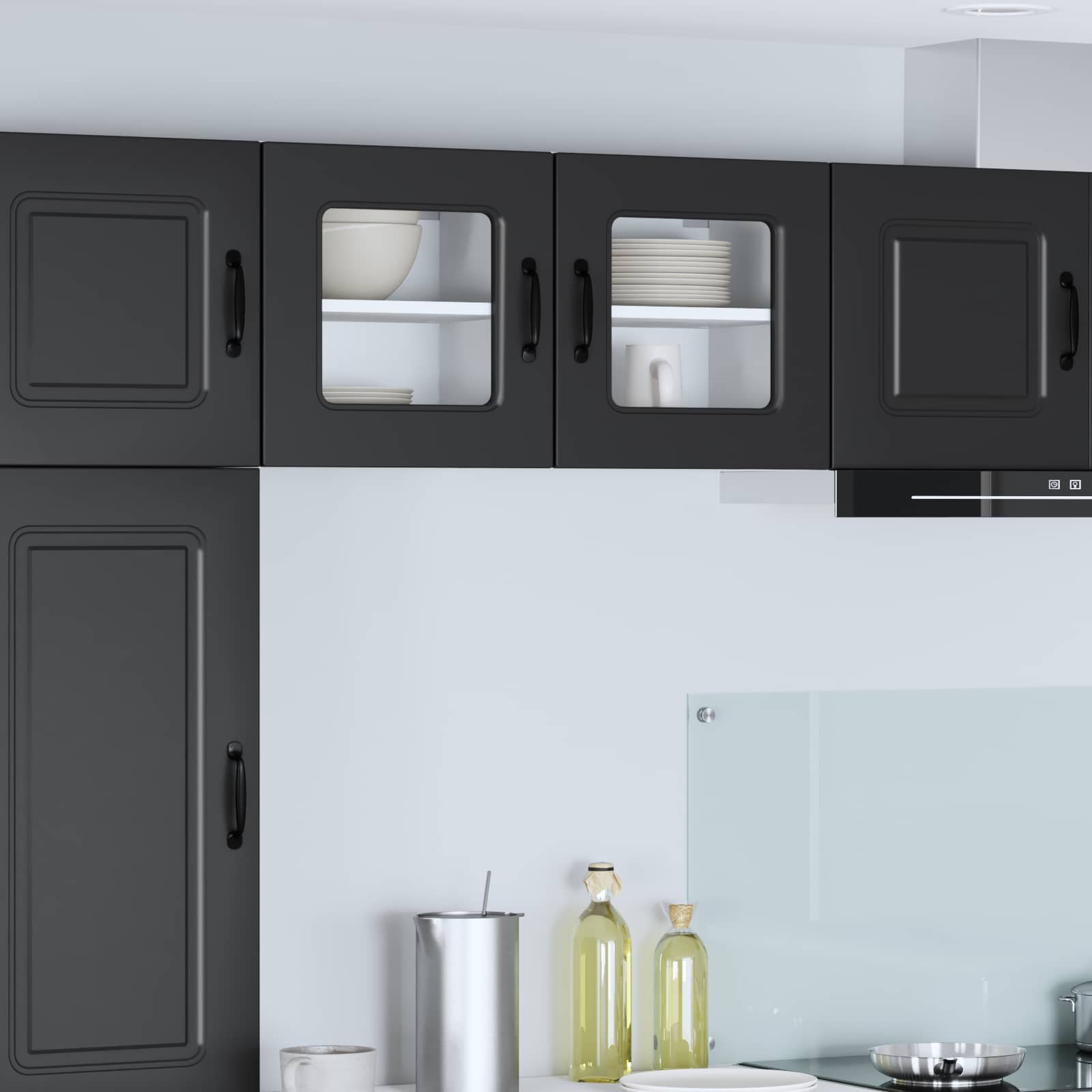 vidaXL Front do zmywarki Kalmar 2 pcs Czarny 40 x 31 x 40 cm
