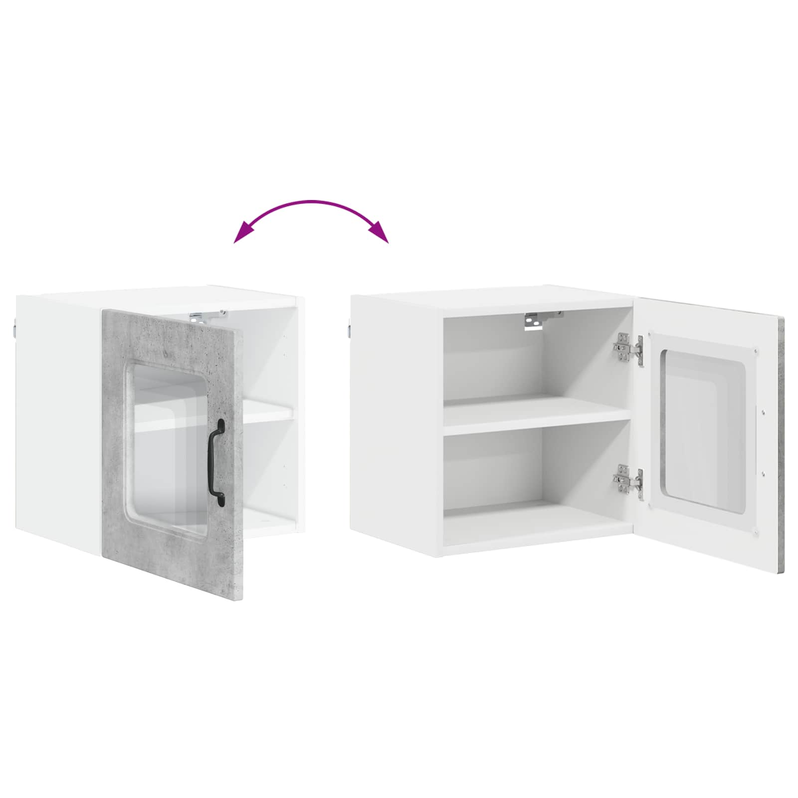 vidaXL Front do zmywarki Kalmar Betonowy szary 40 x 31 x 40 cm