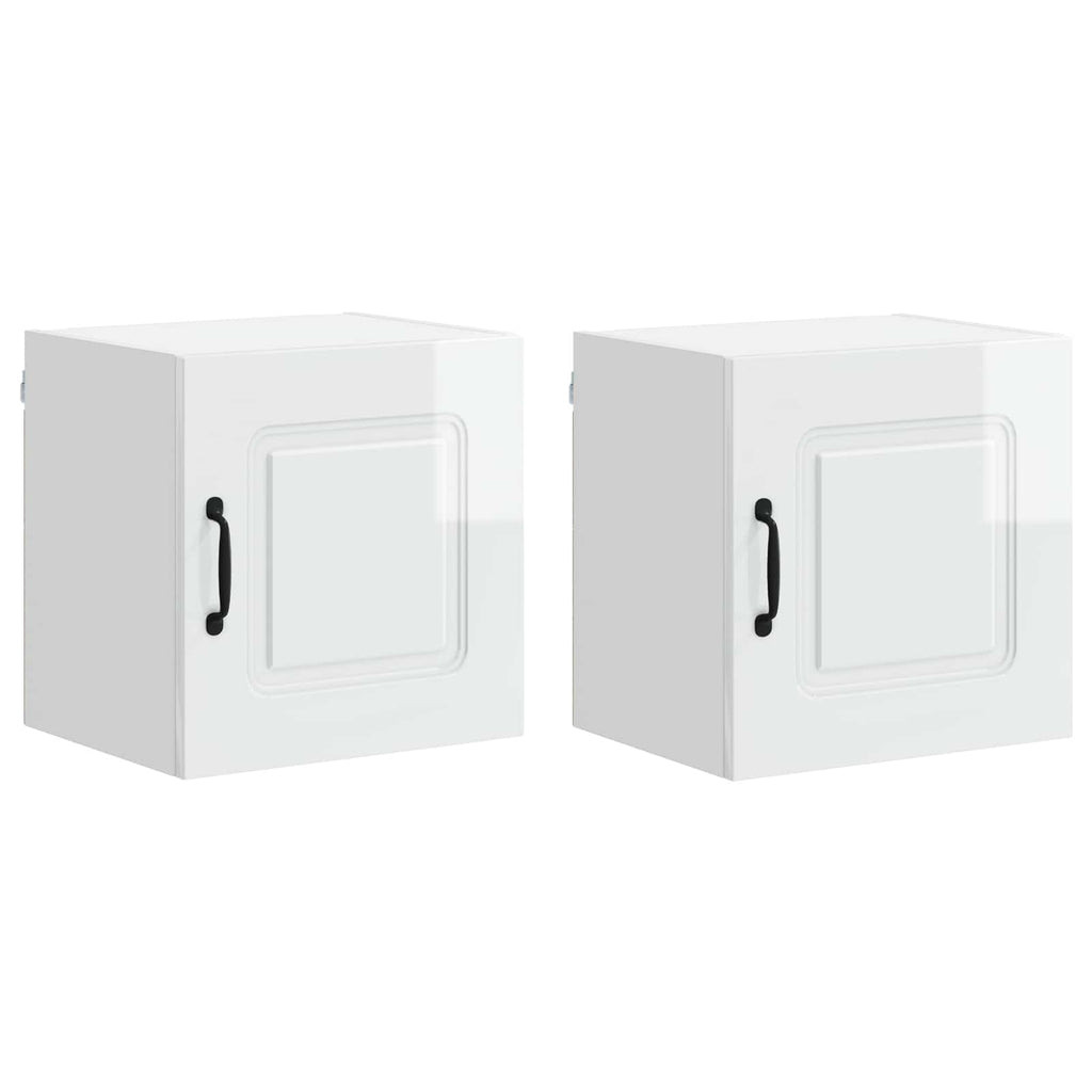 vidaXL Front do zmywarki Kalmar 2 pcs Wysoki połysk biały