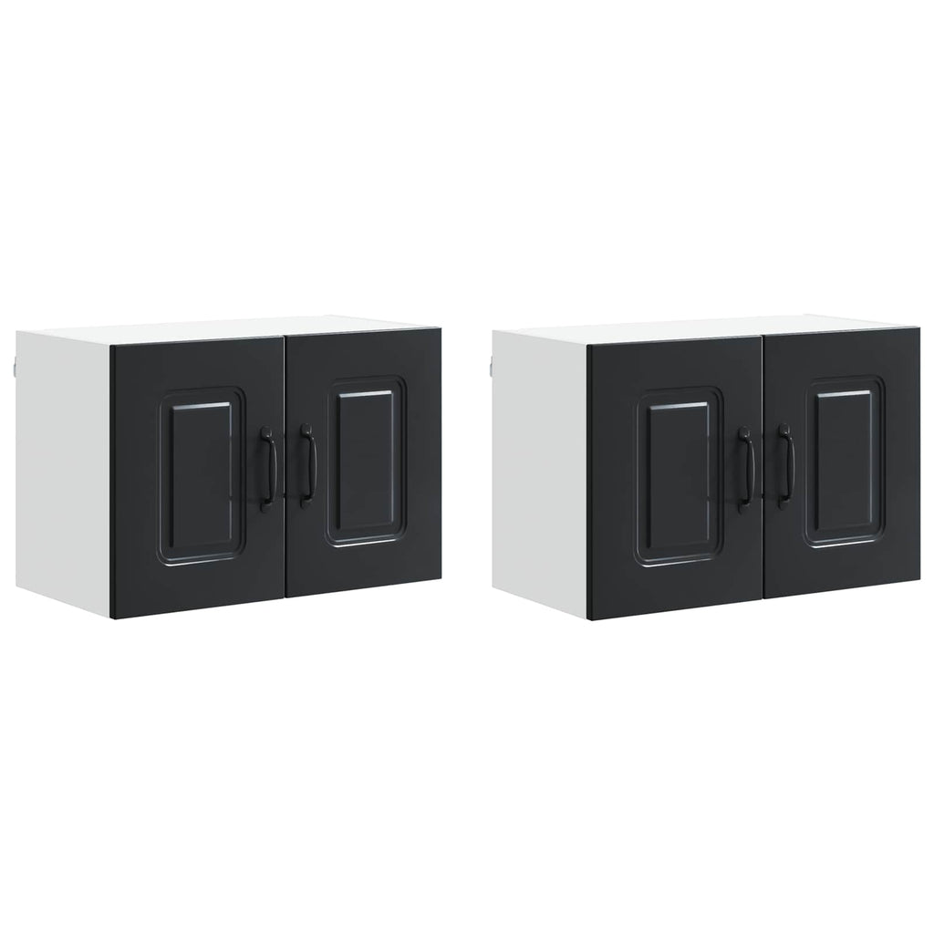 vidaXL Front do zmywarki Kalmar 2 pcs Czarny 60 x 31 x 40 cm