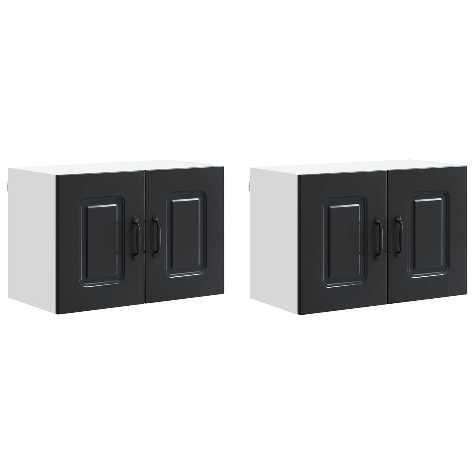 vidaXL Front do zmywarki Kalmar 2 pcs Czarny 60 x 31 x 40 cm