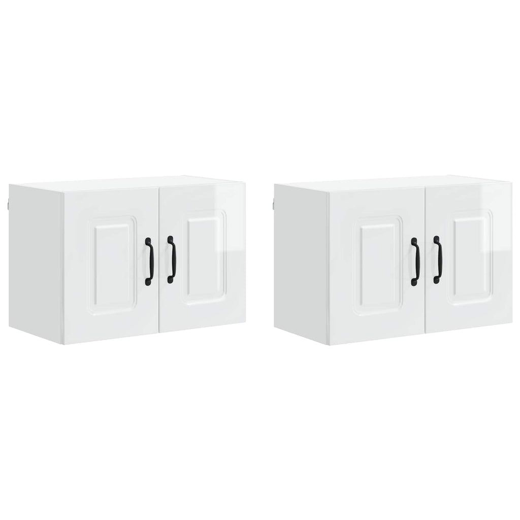 vidaXL Front do zmywarki Kalmar 2 pcs Wysoki połysk biały