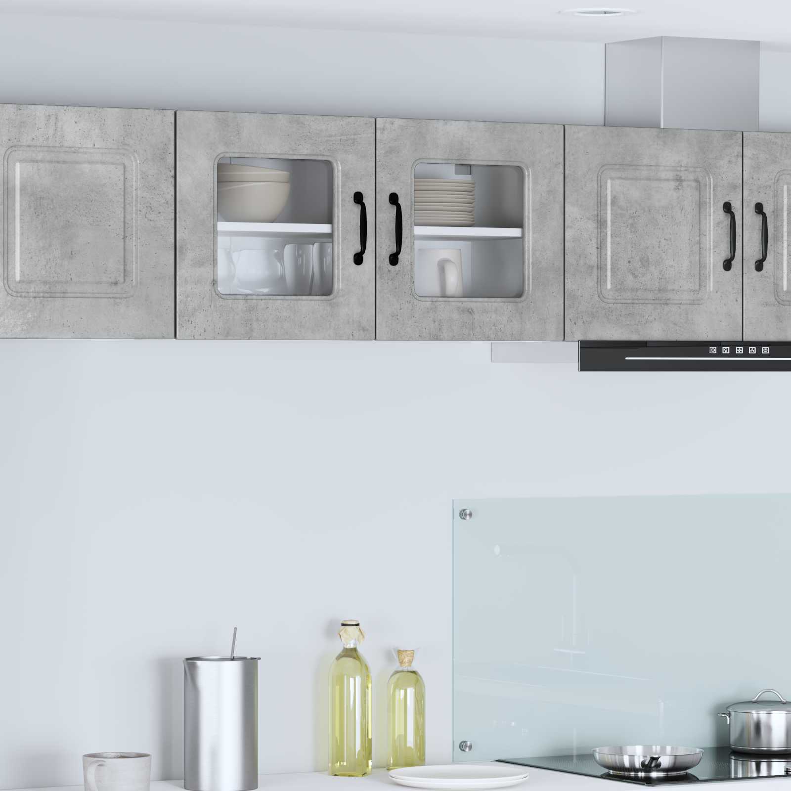 vidaXL Front do zmywarki Kalmar Betonowy szary 80 x 31 x 40 cm