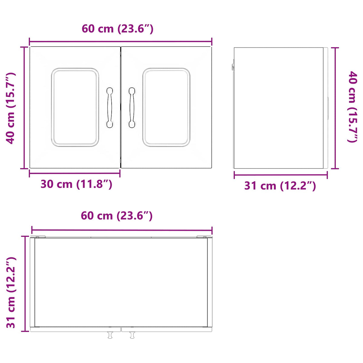 vidaXL Front do zmywarki Kalmar Biały 60 x 31 x 40 cm