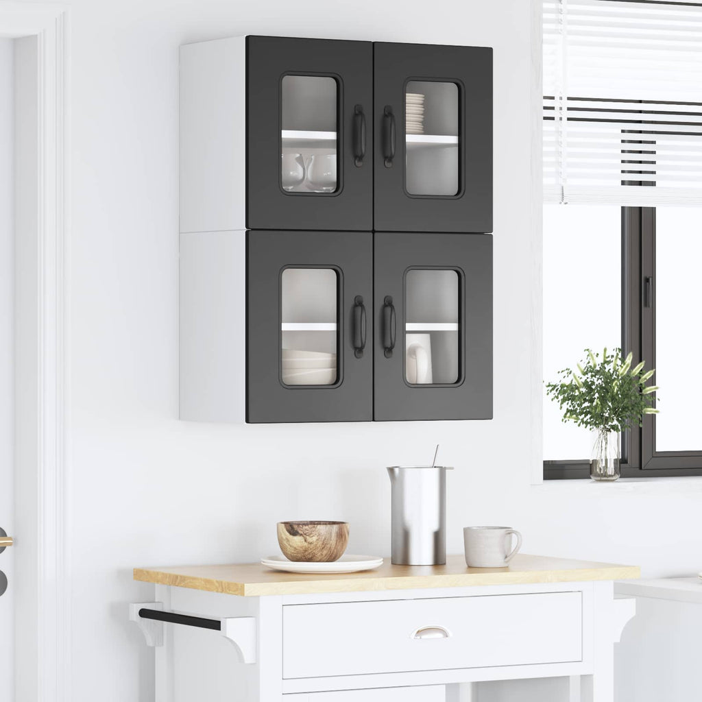vidaXL Front do zmywarki Kalmar 2 pcs Czarny 60 x 31 x 40 cm