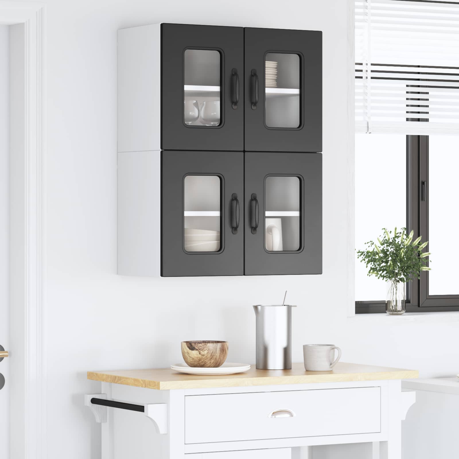 vidaXL Front do zmywarki Kalmar 2 pcs Czarny 60 x 31 x 40 cm