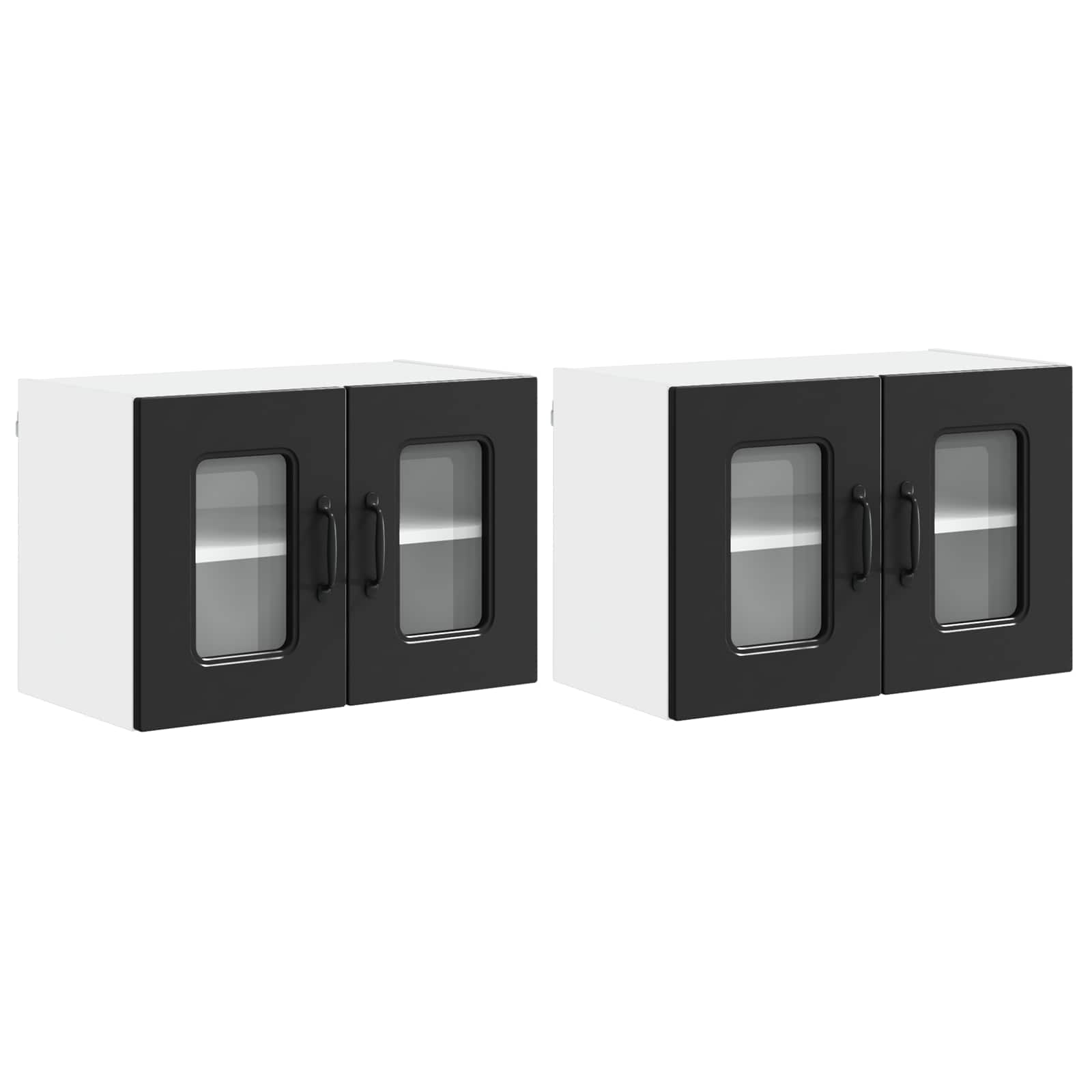 vidaXL Front do zmywarki Kalmar 2 pcs Czarny 60 x 31 x 40 cm