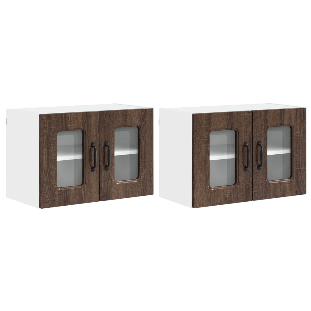 vidaXL Front do zmywarki Kalmar 2 pcs Brązowy dąb 60 x 31 x 40 cm