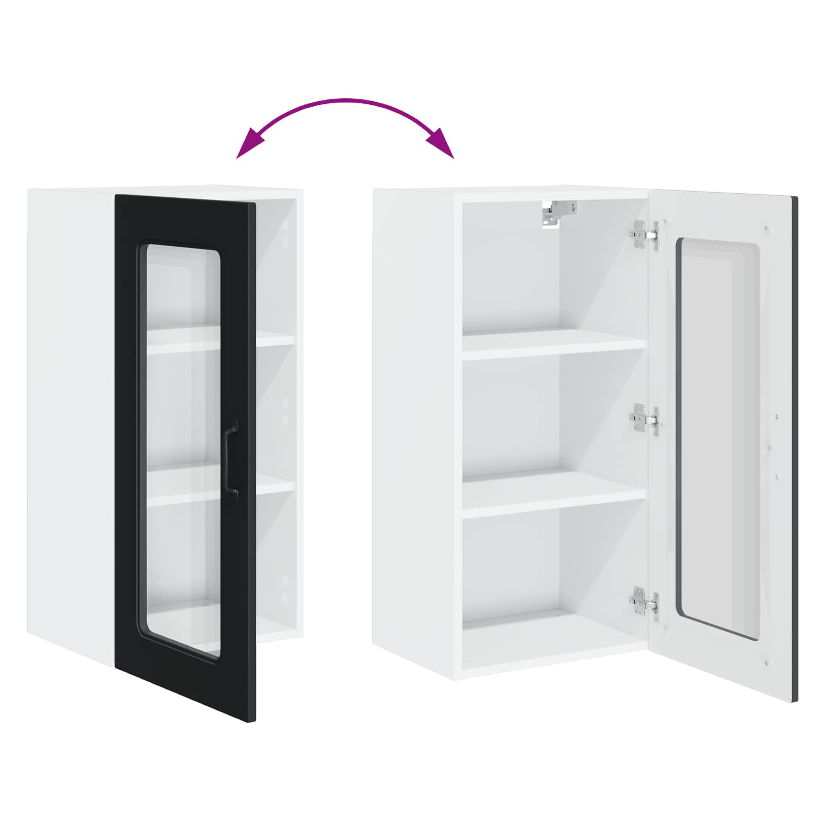 vidaXL Front do zmywarki Kalmar Czarny 40 x 31 x 80 cm