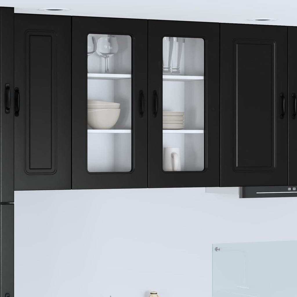 vidaXL Front do zmywarki Kalmar 2 pcs Czarny 40 x 31 x 80 cm