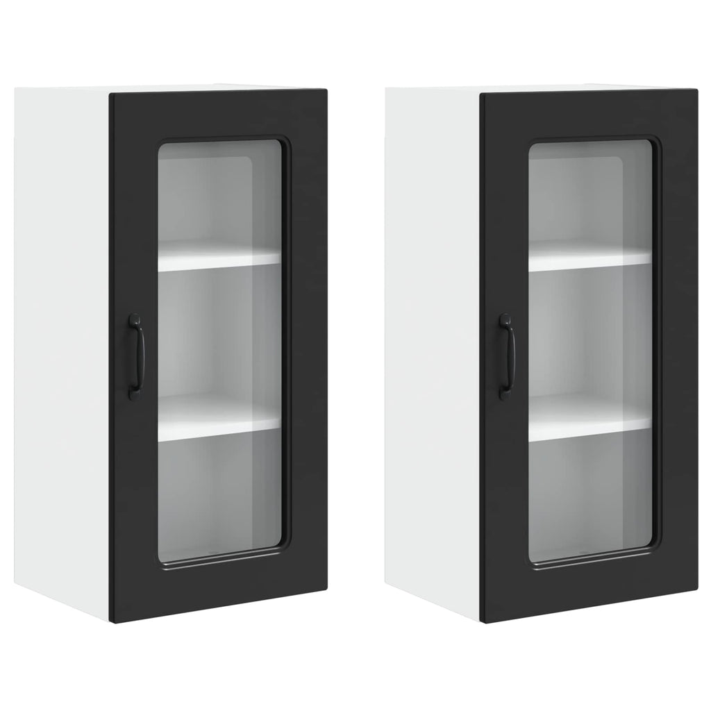 vidaXL Front do zmywarki Kalmar 2 pcs Czarny 40 x 31 x 80 cm