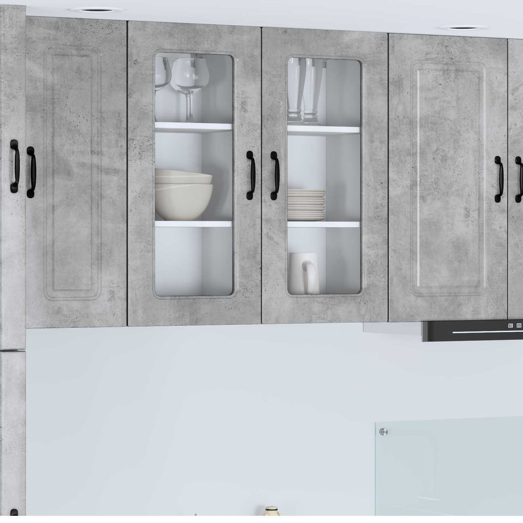 vidaXL Front do zmywarki Kalmar 2 pcs Betonowy szary 40 x 31 x 80 cm