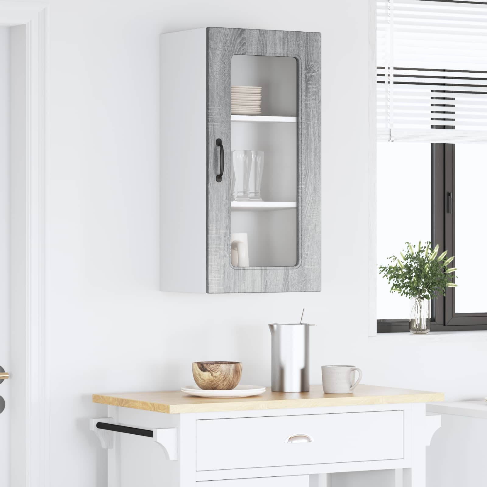 vidaXL Front do zmywarki Kalmar Szary Sonoma 40 x 31 x 80 cm
