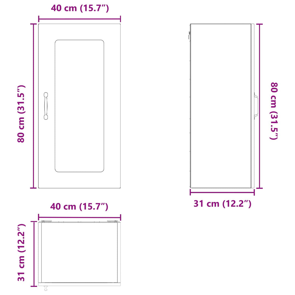 vidaXL Front do zmywarki Kalmar Stare drewno 40 x 31 x 80 cm