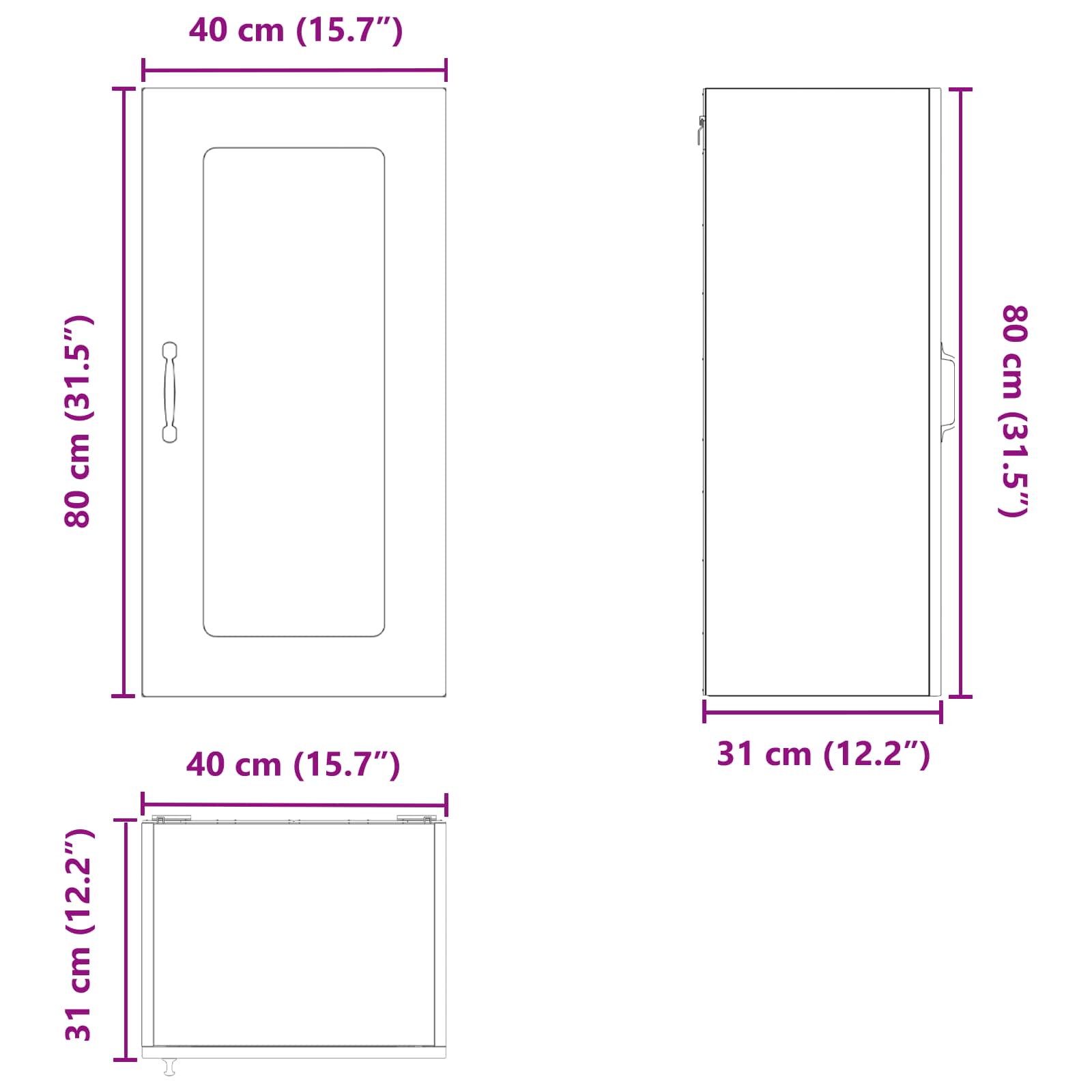 vidaXL Front do zmywarki Kalmar Stare drewno 40 x 31 x 80 cm